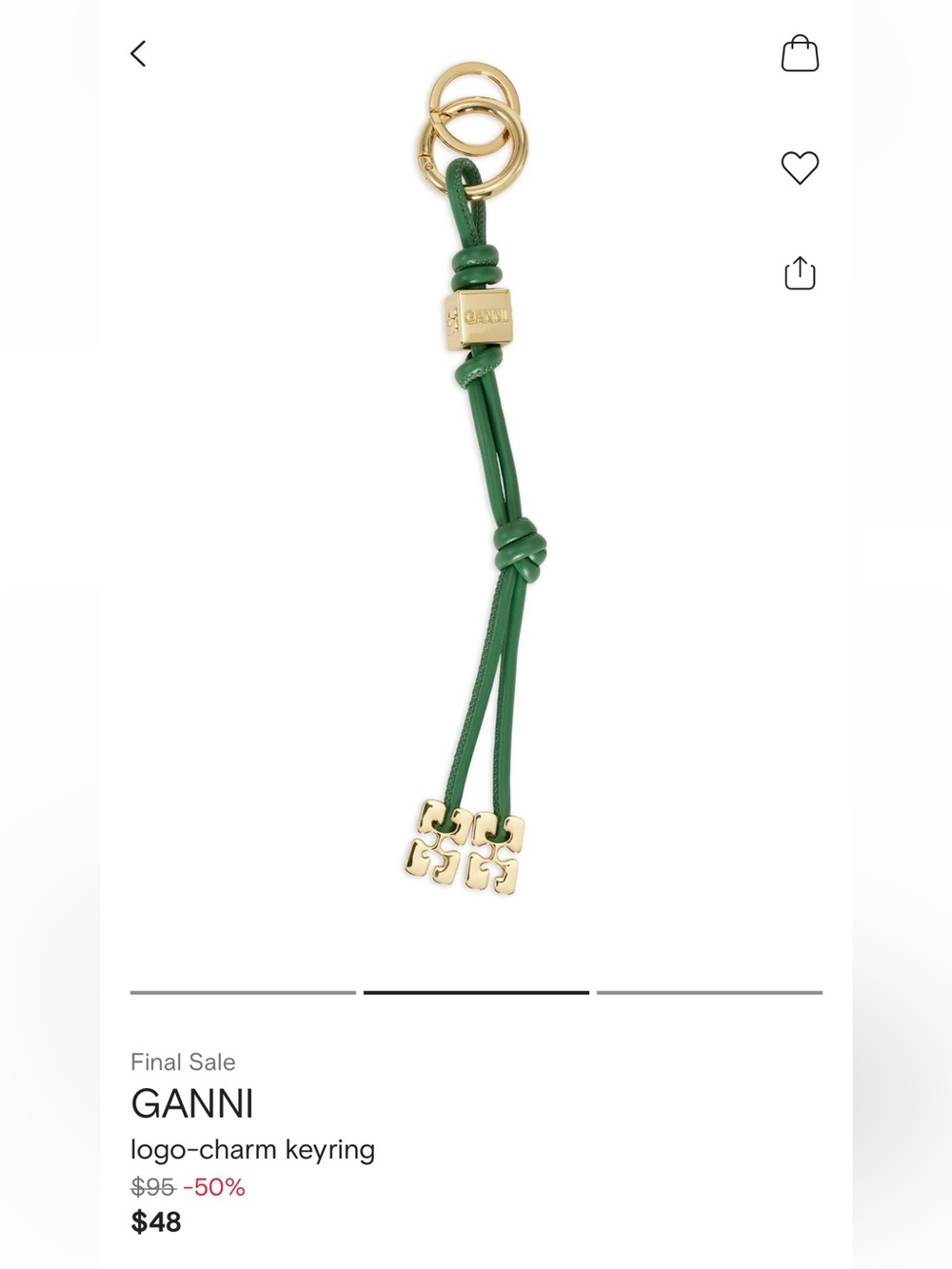 GANNI
logo-charm keyring - Picture 6 of 9